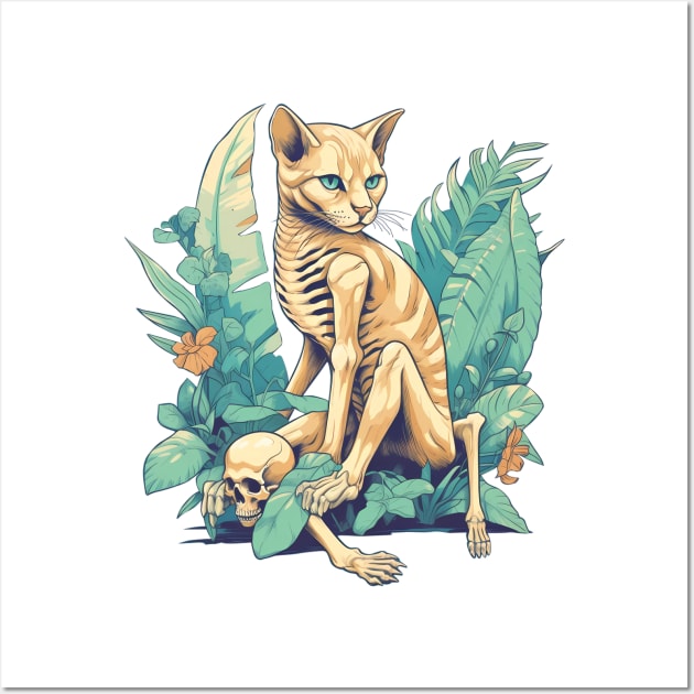 Skeleton Cat in the Garden Wall Art by Acid_rain